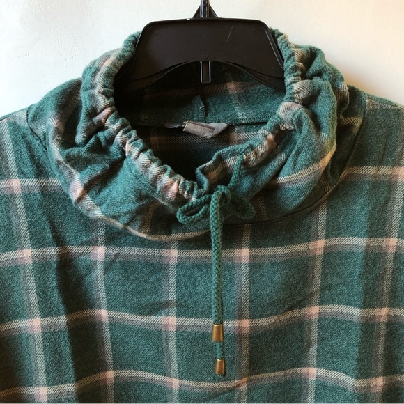 Natural Reflections Women’s Cowl Neck Green Plaid Pullover Size XL - Picture 4 of 15
